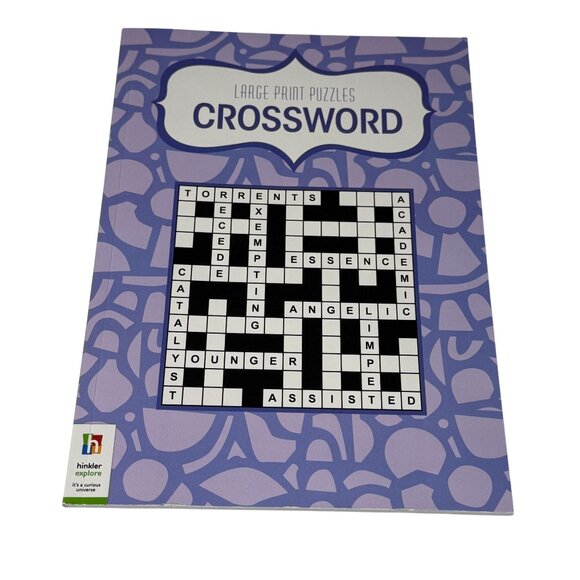 Large Print Crossword Puzzle Book Easy Read Brain Games for Adults & Seniors - Picture 1 of 4
